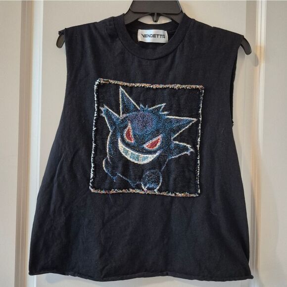 VENDETTA ARCHIVE GENGAR POKEMON CUT OFF TEE TANK TAPESTRY DESIGN - Picture 1 of 4